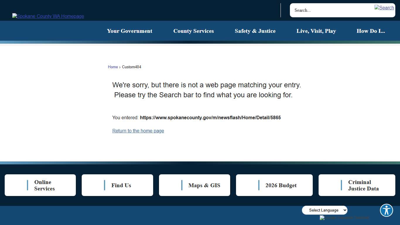 Custom404 • Spokane County, WA • CivicEngage
